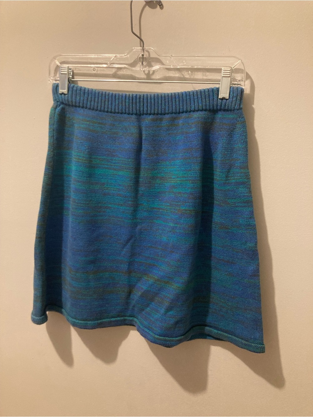 American Apparel Blue Green Knit Sweater Skirt Size Large Cozy Y2K